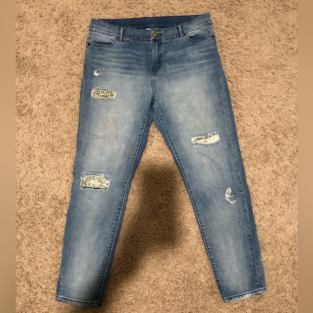 Juicy Couture Diamond Distressed Jeans